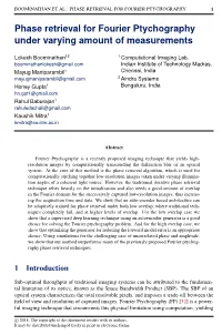 Phase Retrieval for Fourier Ptychography Under Varying Amount of Measurements