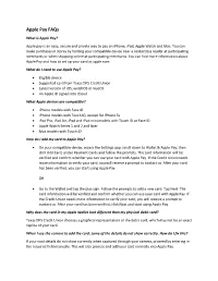 Read Apple Pay Faqs