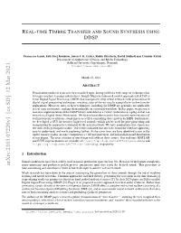 Real-Time Timbre Transfer and Sound Synthesis Using DDSP