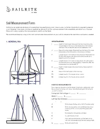 Sail Measurement Form