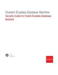 Security Guide for Oracle Exadata Database Machine