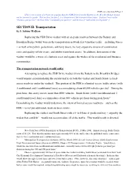 The FDR Drive Should Not Be Lowered: Transportation Arguments