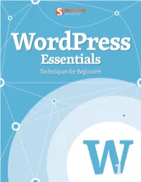 Wordpress Essentials Techniques for Beginners