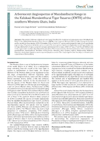 Arborescent Angiosperms of Mundanthurai Range in The