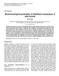 Biotechnological Potentials of Seidlitzia Rosmarinus: a Mini Review