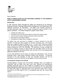 Dear Consultee PUBLIC CONSULTATION on THE