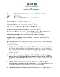 Operations Memorandum