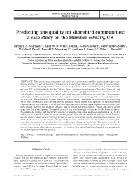 Predicting Site Quality for Shorebird Communities: a Case Study on the Humber Estuary, UK