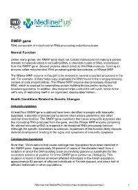 RMRP Gene RNA Component of Mitochondrial RNA Processing Endoribonuclease