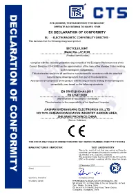 Ec Declaration of Conformity
