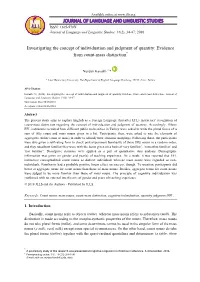 Investigating the Concept of Individuation and Judgment of Quantity: Evidence from Count-Mass Distinction*