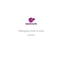 Managing Work in Team