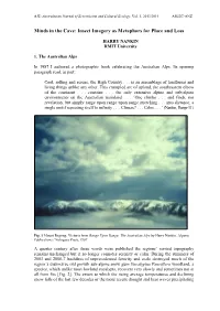 Minds in the Cave: Insect Imagery As Metaphors for Place and Loss