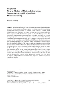 Neural Models of Motion Integration, Segmentation, and Probabilistic Decision-Making