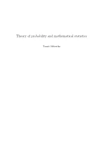 Theory of Probability and Mathematical Statistics