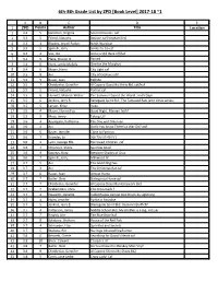 6Th-8Th Grade List by ZPD [Book Level] 2017-18 ~1