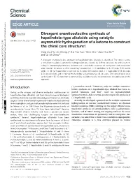Divergent Enantioselective Synthesis of Hapalindole-Type Alkaloids Using Catalytic Cite This: Chem