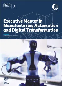 Executive Master in Manufacturing Automation and Digital Transformation