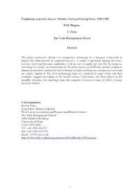 Explaining Corporate Success Abstract