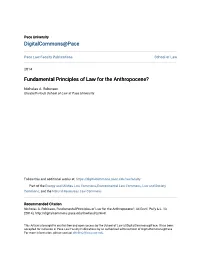 Fundamental Principles of Law for the Anthropocene?