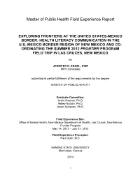 Master of Public Health Field Experience Report