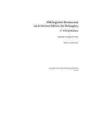 Philologischer Kommentar Zur Kritischen Edition Des Moks.Op¯Aya