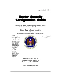 Router Security Configuration Guide