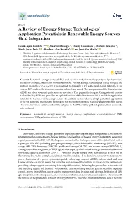 A Review of Energy Storage Technologies' Application