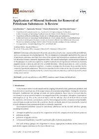 Application of Mineral Sorbents for Removal of Petroleum Substances: a Review