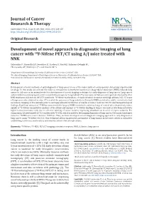 Development of Novel Approach to Diagnostic Imaging of Lung Cancer with 18F-Nifene PET/CT Using A/J Mice Treated with NNK