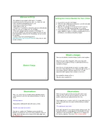 Electric Charges Observations Observations