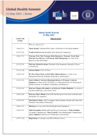 Global Health Summit 21 May 2021