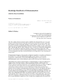Routledge Handbook of Dehumanization