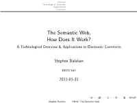 Semantic Web (An Electronic Commerce Perspective)
