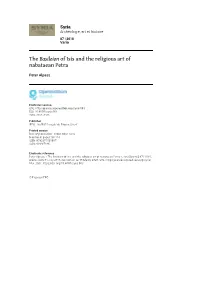 The Basileion of Isis and the Religious Art of Nabataean Petra