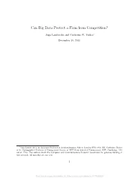 Can Big Data Protect a Firm from Competition?
