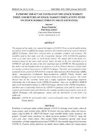 Event Study on Stock Market Index in Asean Exchange)