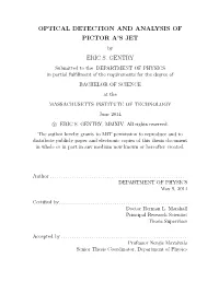 Optical Detection and Analysis of Pictor A's Jet