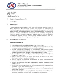 Police Captain Must Be Flexible and Knowledgeable Enough to Assume the Duties of the Same Rank Within All Divisions of the Department