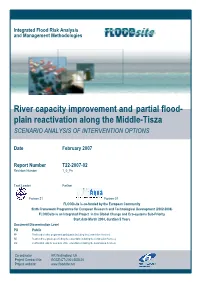 River Capacity Improvement and Partial Flood- Plain Reactivation Along the Middle-Tisza SCENARIO ANALYSIS of INTERVENTION OPTIONS