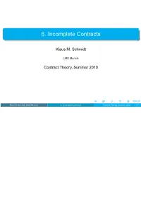 6. Incomplete Contracts