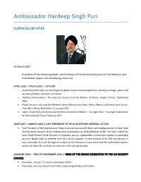 Ambassador Hardeep Singh Puri