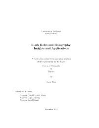 Black Holes and Holography: Insights and Applications