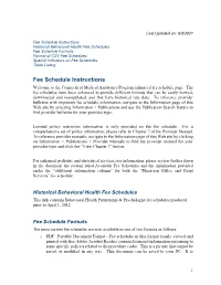 Fee Schedule Instructions