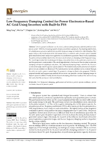 Low Frequency Damping Control for Power Electronics-Based AC Grid Using Inverters with Built-In PSS