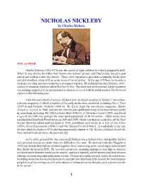 NICHOLAS NICKLEBY by Charles Dickens