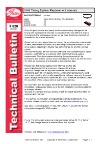 VAG Timing System Replacement Intervals