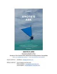 Anote's Ark Is His Feature Documentary Debut