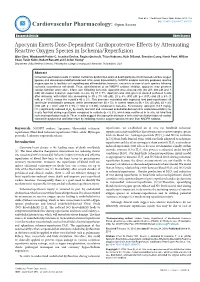Apocynin Exerts Dose-Dependent Cardioprotective Effects by Attenuating Reactive Oxygen Species in Ischemia/Reperfusion
