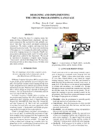 Designing and Implementing the Chuck Programming Language